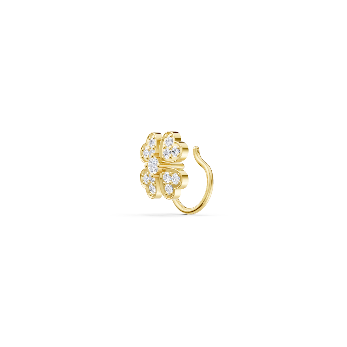 Elegant Clover Nose Pin view 2